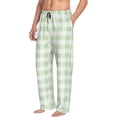 thumbnail image 3 of Kdxio Green Checkboard Print Men's Sleep Pajama Pant Lounge Pants with Pockets, 3 of 8