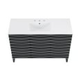 thumbnail image 5 of Cascade 48 in. Black Oak Bathroom Vanity With White, 3-Hole Ceramic Sink Top, 5 of 8