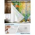 thumbnail image 3 of No Hook Cloth Fabric Shower Curtain with Snap in Liner, Modern Oil Painting Waterproof Shower Curtains Set with See Through Top Window, Green Yellow Leaves Trees Pastoral Bath Curtains Shower 72"x84", 3 of 6