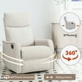thumbnail image 4 of Newest Heat Massage Manual Recliner Chair with Rocker , Swivel in Fabric for Living Room, Beige, 4 of 8