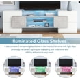 thumbnail image 3 of TV Stand with 2 Illuminated Glass Shelves, High Gloss Entertainment Center for TVs Up to 80", Versatile TV Cabinet with LED Color Changing Lights for Living Room, 3 of 7