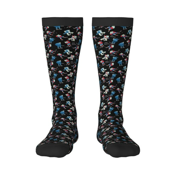 Gaeub Play Hockey Print Design Socks Stretchy High Tube Socks for Men Women Teens , Softball Soccer Socks for Hiking, Sport
