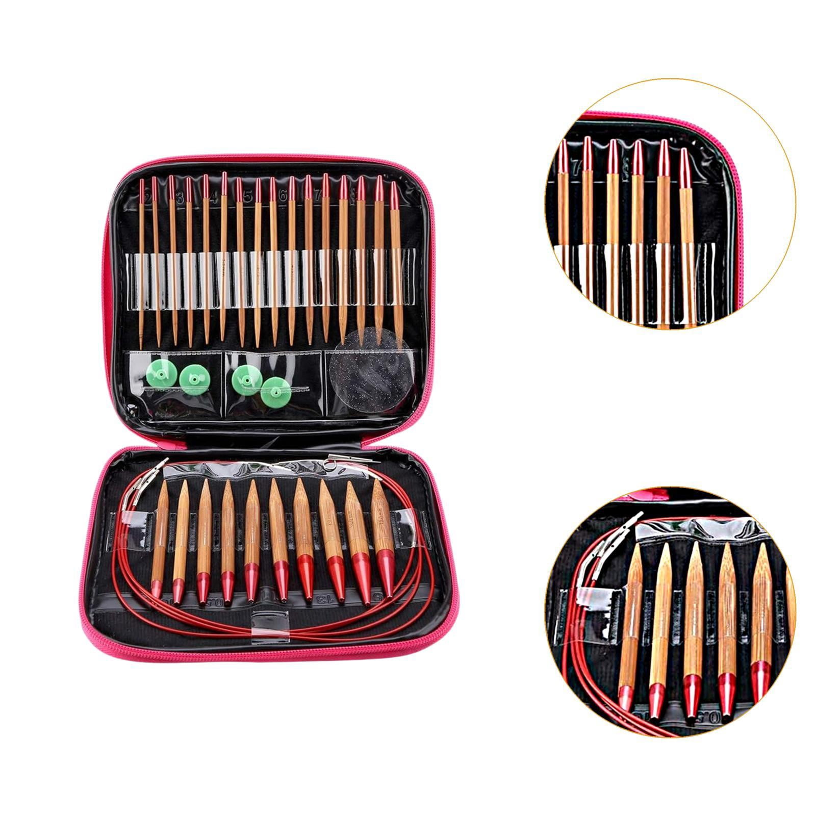 FVDPWYE Circular Knitting Needle Set, 13 Sizes, Crochet Hooks with Storage Box for Small