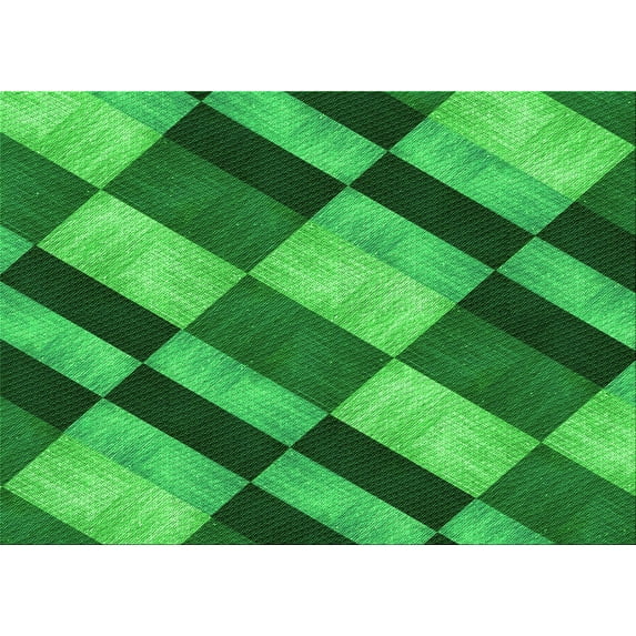 Ahgly Company Indoor Rectangle Patterned Green Area Rugs, 2' x 4'