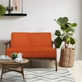thumbnail image 2 of Lexicon Carlson Velvet 2-Piece Upholstered Sofa Set in Orange, 2 of 12
