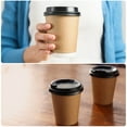 thumbnail image 6 of Kraft Paper Coffee Cups, 50 Pack 10 Oz x 90mm Double-Layer Disposable Hot/Cold Cups for Water, Milk, and Juice, 6 of 6