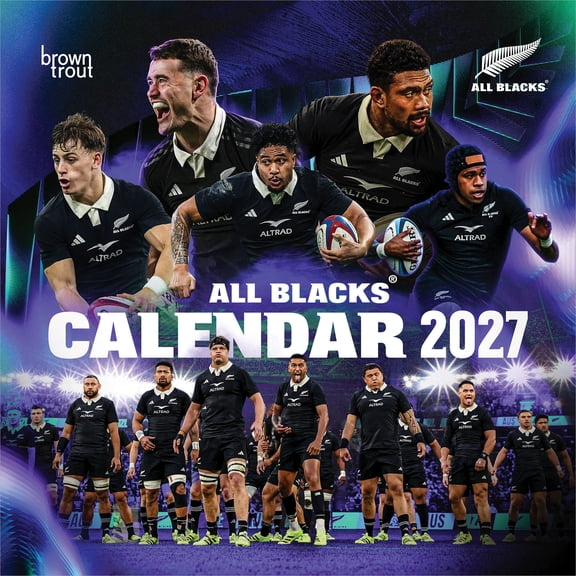 All Blacks OFFICIAL | 2027 12x24" (Hanging) Wall Calendar | Plastic-Free