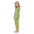 thumbnail image 4 of Fluffy Pajamas Set Fuzzy Winter Warm Pj Sets Pullover Tops and Long Pants Yellow Sunflowers with Happy Faces Small, 4 of 7