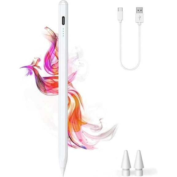 Stylus Pens for iPad, Quick Charge iPad Stylus Magnetic Attachment , Touch Screen Stylus Pen Compatible with iPad Pro 11/12.9, iPad 9/8/7/6, iPad Air 4/3, iPad Mini 6/5,White