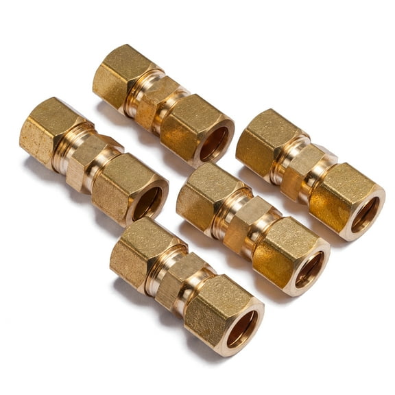 LTWFITTING 1/2" OD Compression Union,Brass Compression Fitting(Pack of 5)
