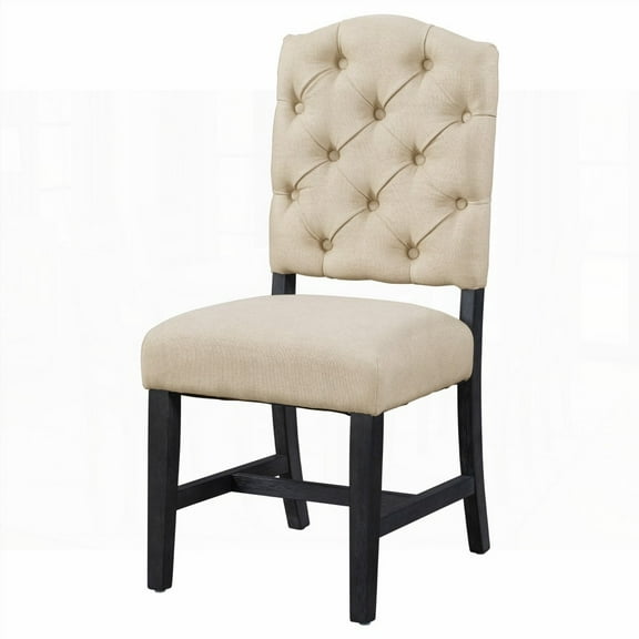 TREXM Retro Style Dining Chairs Set - 4-Pack with Espresso Fabric & 250lbs Capacity