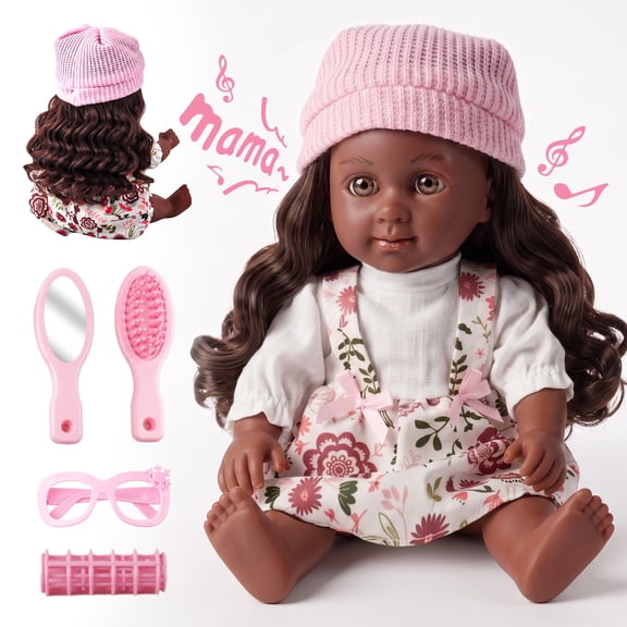 YCFUN Baby Dolls for Girls, 12-inch Interactive Talking Doll with Mirror and Comb, My First Baby Doll Set for Kids Toddlers Age 2