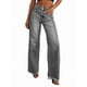 thumbnail image 1 of Pantalones Vaqueros de Pierna para Mujer, Cintura Alta, Elásticos, con Dobladillo Sin Rematar Gris XL, 1 of 8