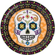 Fun Express - Day Of The Dead Dinner Plate (8pc) for Halloween - Party Supplies - Print Tableware - Print Plates & Bowls - Halloween - 8 Pieces