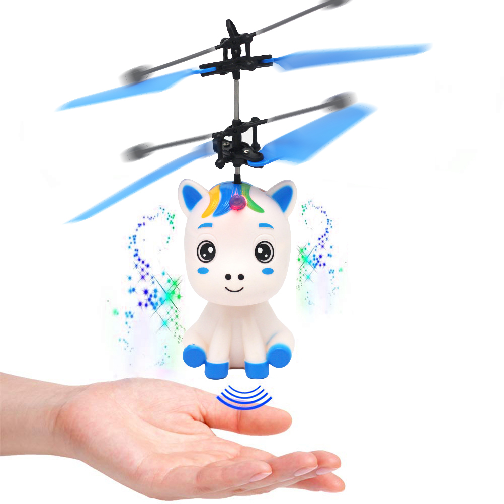 Flying Unicorn Toy with LED Light Hand Controlled Unicorn Helicopter Toy