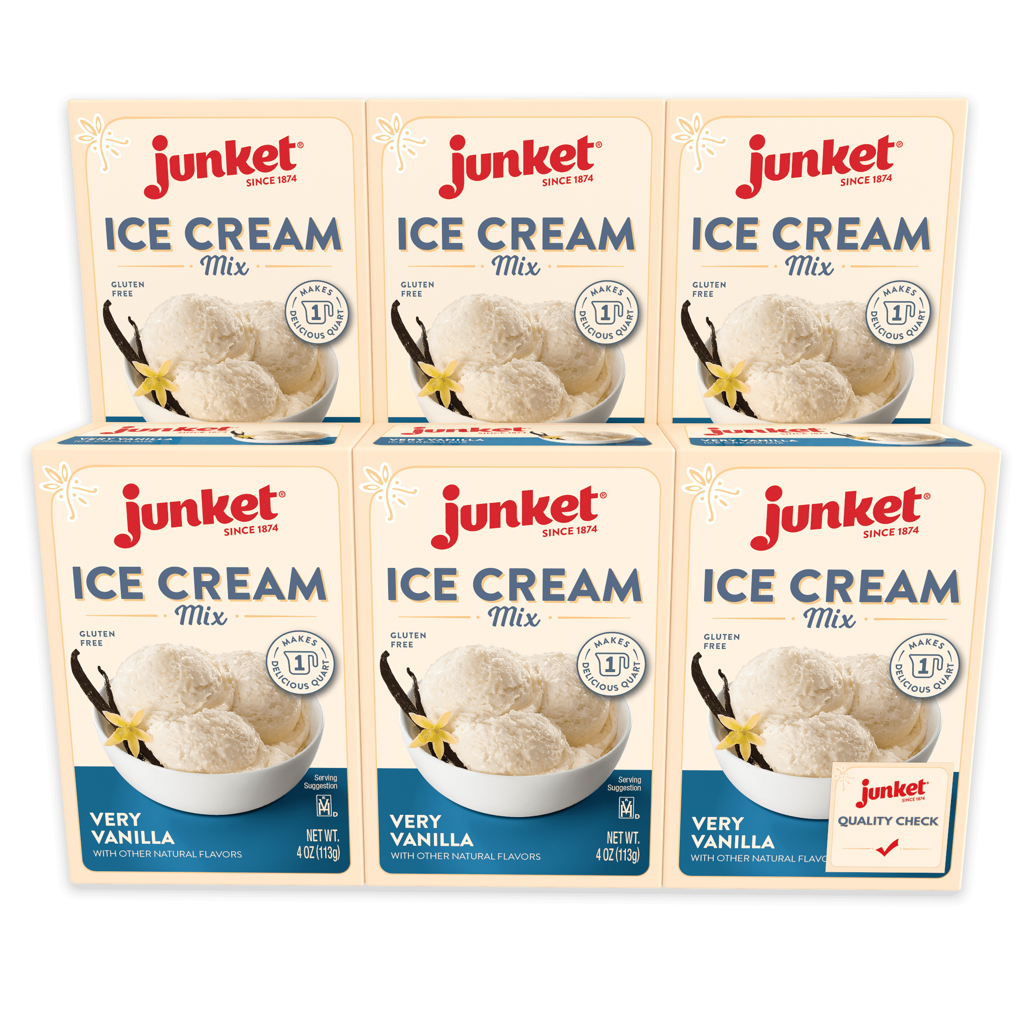 Junket Ice Cream Mix Very Vanilla, 4 Ounce (Pack of 6)