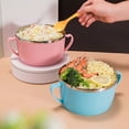 thumbnail image 4 of 304 Stainless Steel Toddler Bowl with Double Layer Heat Insulation, Cartoon Design, Lid and Handles - Feeding Tableware（1400ml）, 4 of 6