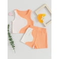 thumbnail image 2 of Suealasg Kids Girls Boys Summer Clothes Sets 0-4 Years Toddler Sleeveless Crewneck Contrast Color Tops and Elastic Band Shorts Sets, 2 of 9