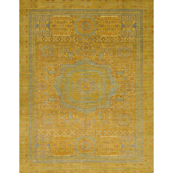 Ahgly Company Indoor Rectangle Abstract Orange Gold Abstract Area Rugs, 5' x 7'