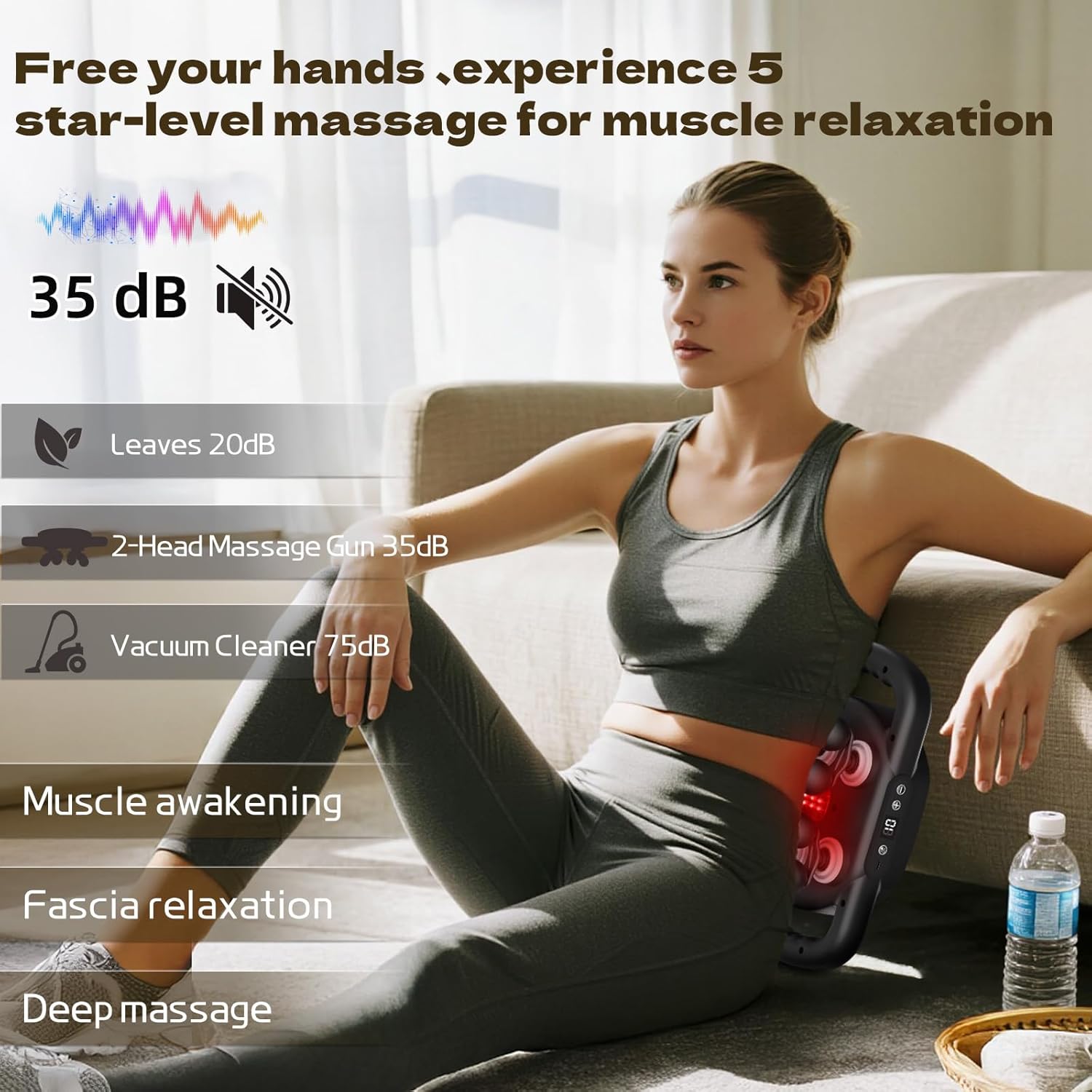 12 Head Deep Tissue Massage Gun with 9 Levels & 9 Modes Cordless Electric Percussion Massager for Full Body Muscle Pain Relief