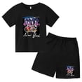 thumbnail image 4 of Conjunto de ropa para niños y adolescentes con estampado de oso de marca, camiseta de cuello redondo y traje corto de 2 piezas, informal, de verano, para niñas y bebés, 4 of 5