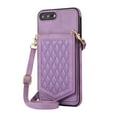 thumbnail image 2 of Crossbody Wallet Case for iPhone 7, iPhone 8, iPhone SE 2020, iPhone SE 2022 [RFID Blocking] Credit Card Holder Shoulder Strap,PU Leather Purse with Back Mirror Flip Women Girls Cover, Purple, 2 of 13