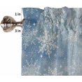 thumbnail image 5 of Christmas Blue Kitchen Curtains and Valances Set, Rod Pocket Curtains Tier Farmhouse Window Curtains 24 Inch Length, Winter Ombre Snowflake Vintage 3 Piece Kitchen Curtains Set, 5 of 6