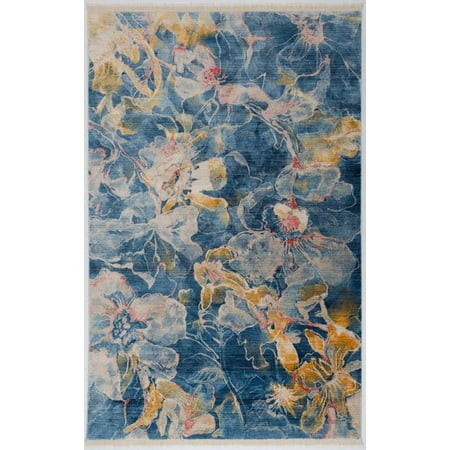 - Antep Rugs Comfort Zone Collection Good Hope Floral Vintage Area Rug Navy 8' X 10' 2
