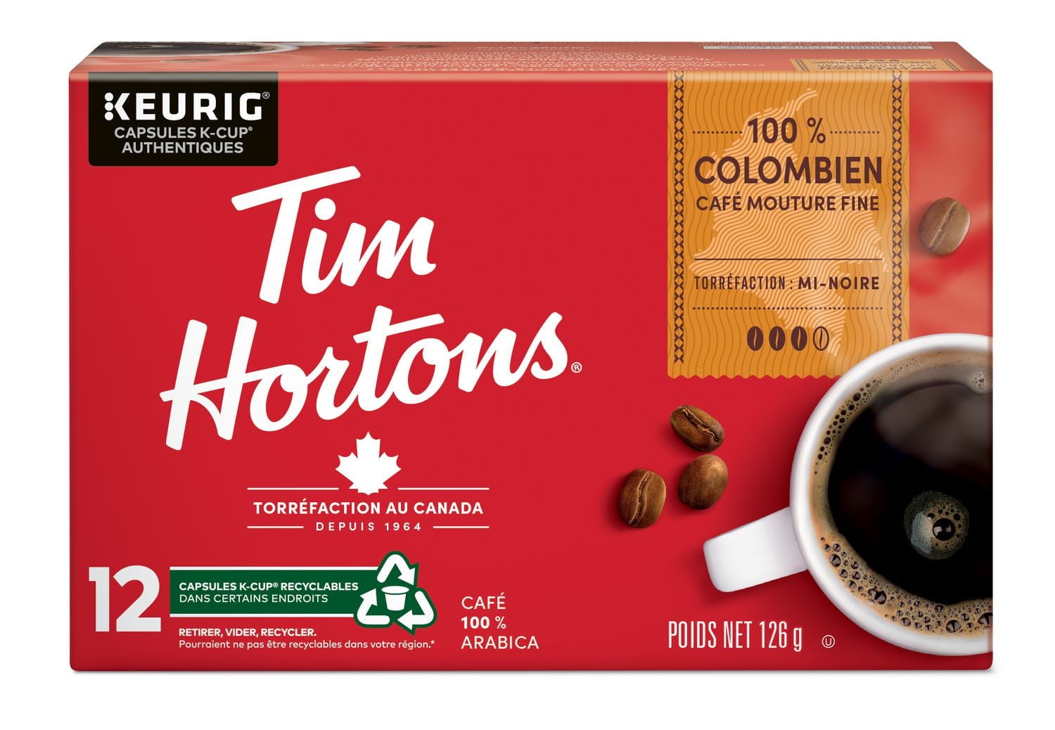 Tim Hortons 100% Colombian Dark Medium Roast Coffee