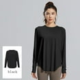 thumbnail image 1 of MHFRRA Camiseta deportiva de Yoga con Protección Solar, Manga Larga, Ligera, de Secado Rápido, para Senderismo y deportes. Negro, 1 of 4