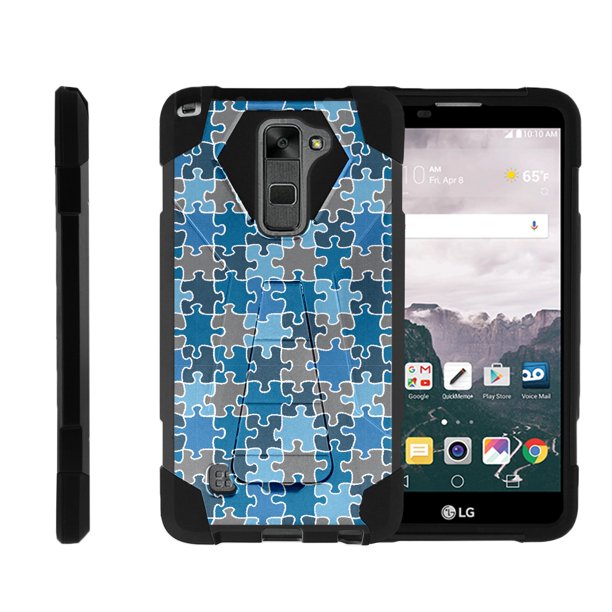 Turtlearmor A For Lg Stylus 2 Lg G Stylo 2 Lg Stylo 2 V Dynamic Shell Dual Layer Hybrid Silicone Hard Shell Kickstand Case Blue Puzzle Pieces Walmart Com Walmart Com