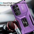 thumbnail image 5 of Heavy Duty Armor Case for Samsung Galaxy S24 Ultra with Slide Camera Cover & Magnetic Ring Stand Purple, 5 of 5