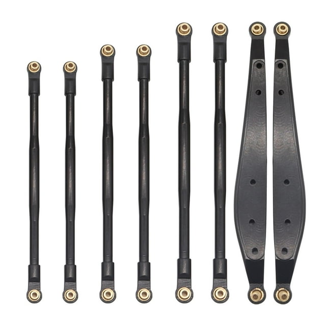 Brazo de arrastre trasero de metal CNC con varillajes, palanca de brazo de suspensión inferior para axial Negro