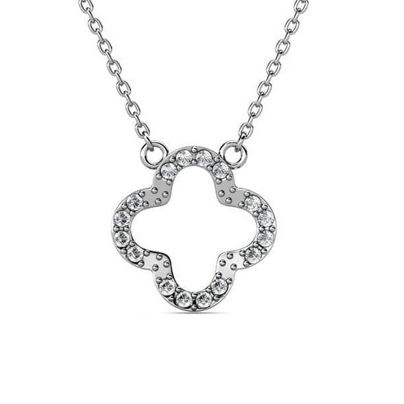 Cate & Chloe Cassandra 18k White Gold Plated Pendant Necklace with Swarovski Crystals for Women
