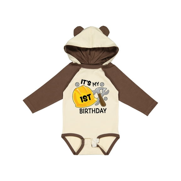 Inktastic Its My 1st Birthday with Construction Tools Boys Long Sleeve Baby Bodysuit