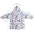 thumbnail image 7 of Pioneer Flower Floral Print Pattern Blanket Hoodies for Kids 6-13YR Oversize Wearable Blanket Hoodies for Boys Girls Teens, 7 of 7