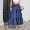 thumbnail image 2 of ZHOGXU Casual Midi Skirts For Women High Elastic Waist Relaxed Fit Party Club Wear, 2 of 5
