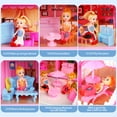 thumbnail image 4 of JoyStone Dollhouse with Colorful Light, Furniture Sets with 4 Dolls, Creative Gift for 3-12 Year Girls, Pink, 4 of 9