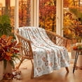 thumbnail image 2 of Sm:)e Maple Leaves Pumpkin Fall Blanket, 50x60 Inch, Soft Flannel Fleece Blankets for Sofa Home Decor, 2 of 7