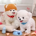 thumbnail image 3 of Walking Barking Dog Toy Singing Puppy Set,Plush Puppy Electronic Interactive Toys for Kids, Wag Tail, Singing, Pretend Dress Up Realistic Stuffed Dog Age 3 4 5 6 Years Old Best Gift, 3 of 8