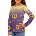 thumbnail image 4 of DISNIMO Purple Sunflower Girl T Shirt Kids Girls Long Sleeve Shirt Size 3-4 Shirts for Kids Long Sleeve Tshirt Girls Soft T Shirts Long Sleeve T-Shirt for Girls Crew Neck T Shirt Casual Kids, 4 of 7