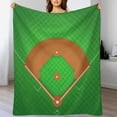 thumbnail image 4 of Modern Baseball Field Pattern (2)-1 Soft Print Blanket Throw Blankets Warm Cozy Lightweight Couch Blanket Stuff Gifts for Women Mom Teens, 4 of 5