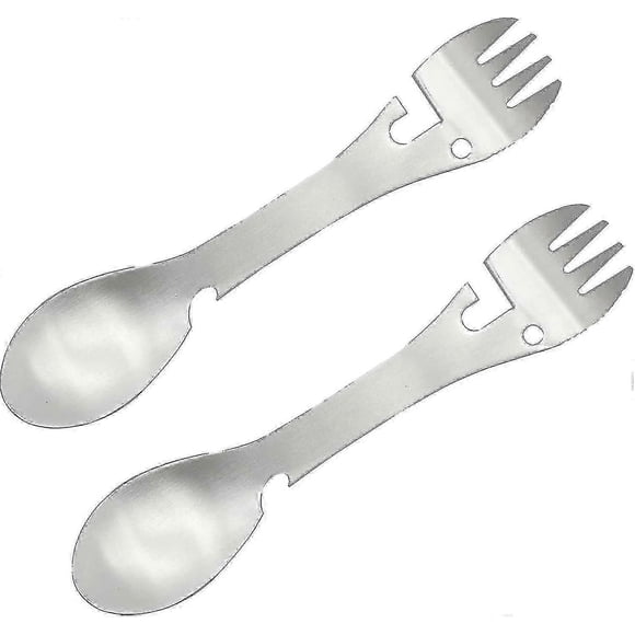 2-Pack Multi-Purpose Camping Utensil Set with Bottle Opener