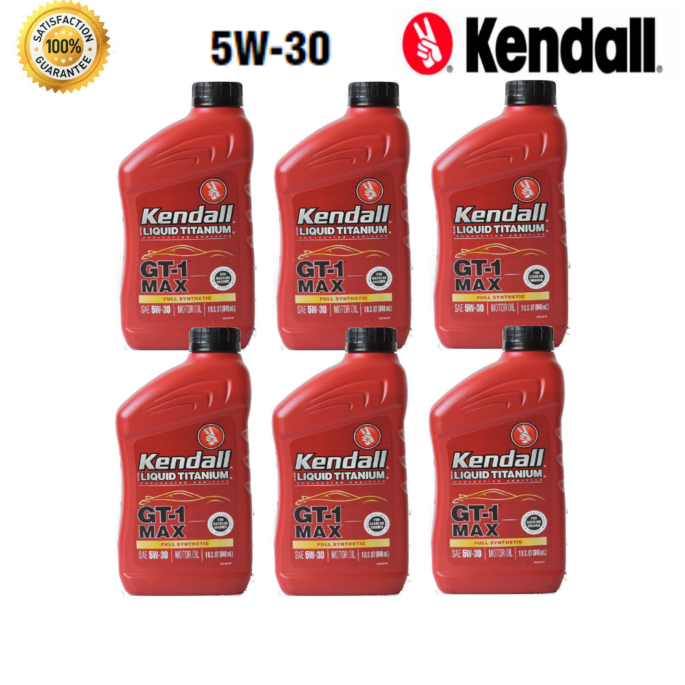 Kendall 5W30 Full Synthetic Motor Oil 6 Quarts GT1 Max Liquid Titanium