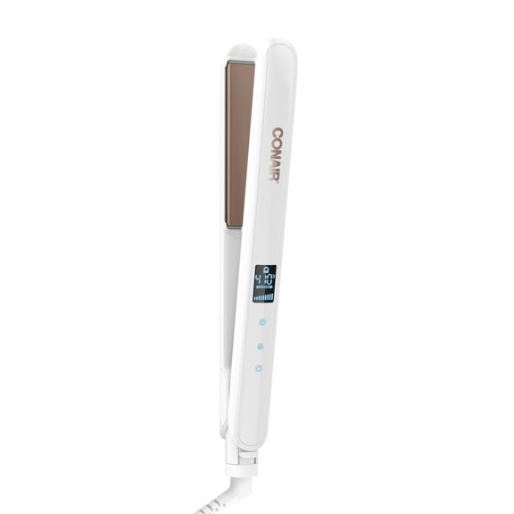 Conair Double Ceramic Flat Iron, Digital 1.0-Inch, Straighten And Shine For Salon Results At Home, Rose Gold CS224
