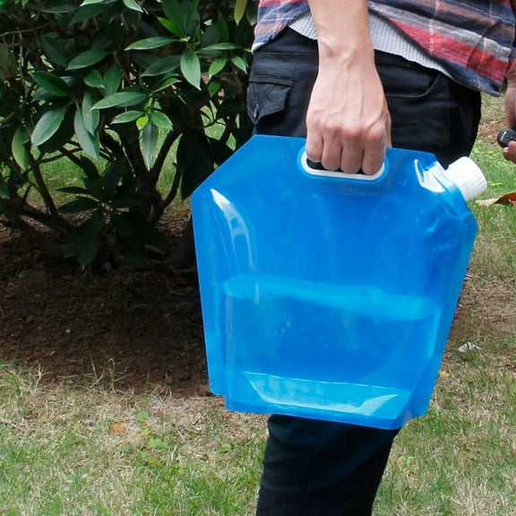 WORGEOUS Blue Portable 10L PE Water Container for Camping Hiking with Large Handle Ideal for Outdoor
