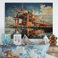 thumbnail image 2 of Designart "Port Industrial gracefulness II" Nautical & Beach Print on Natural Pine Wood, 2 of 5