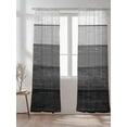 thumbnail image 2 of Sheer Curtains 96 inches Long, Dark Grey Striped Gradient Rustic Wood Board Light Filtering Sheer Window Curtains Rod Pocket Voile Drapes for Bedroom Living Room, 52"W x 96"L 2 Panels, 2 of 7