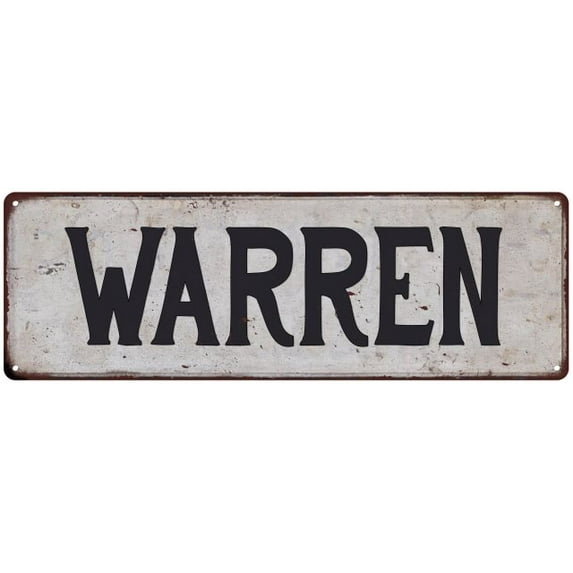 WARREN Vintage Look Rustic Metal 6x18 Sign City State 106180041079
