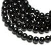 Cousin Glass Pearls 6mm Round Strung Black Beads, 1 Each